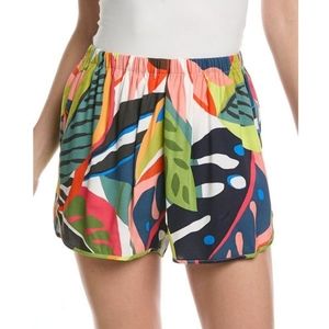 Trina Turk Dazzle Shorts Tropical Leaf Print